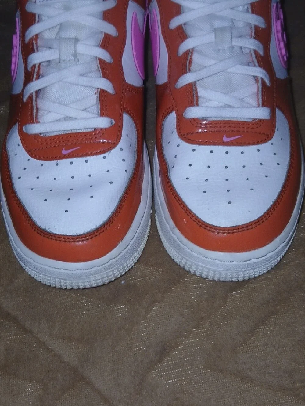 Kids Nike Air Force 1 Lv8 Valentine's Day Orange Pink Hearts Sz: 6.5